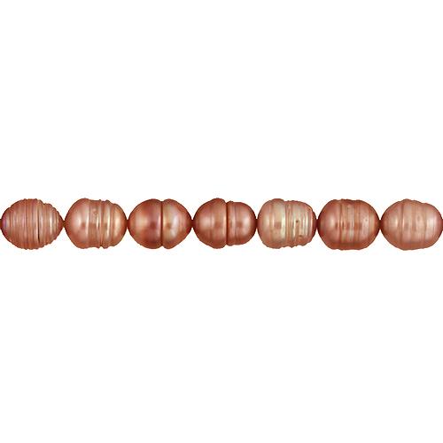 Coral, 8.0mm Width by 8.0mm Length by 11.5mm Height, Circled Pearl Bead. Quantity per pack: 38 Pieces.