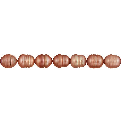 Coral, 8.0mm Width by 8.0mm Length by 11.5mm Height, Circled Pearl Bead. Quantity per pack: 38 Pieces.