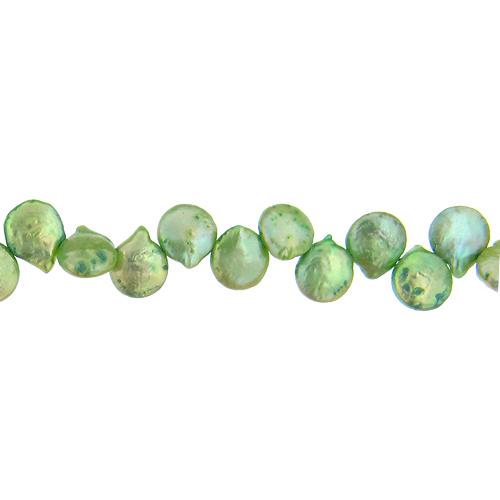 Green, 11.0mm Width by 5.5mm Length by 11.5mm Height, Coin Pearl Bead. Quantity per pack: 48 Pieces.