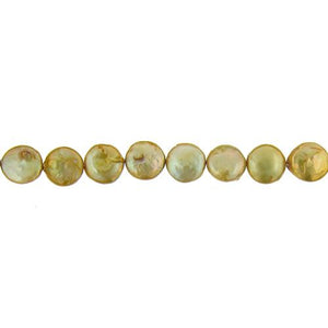 Gold, 12.5mm Width by 6.0mm Length by 13.0mm Height, Coin Pearl Bead. Quantity per pack: 32 Pieces.