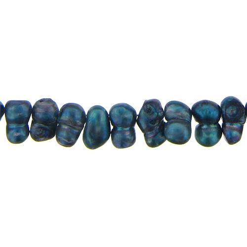 Deep Blue, 14.0mm Width by 7.5mm Length by 9.0mm Height, Baroque Pearl Bead. Quantity per pack: 48 Pieces.