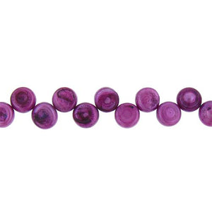 Purple, 12.0mm Width by 8.5mm Length by 11.5mm Height, Button Pearl Bead. Quantity per pack: 46 Pieces.