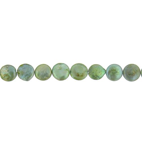 Light Green, 11.0mm Width by 5.0mm Length by 11.0mm Height, Coin Pearl Bead. Quantity per pack: 35 Pieces.