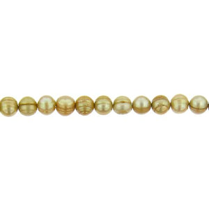 Gold, 7.0mm Width by 7.0mm Length by 7.0mm Height, Circled Pearl Bead. Quantity per pack: 78 Pieces.