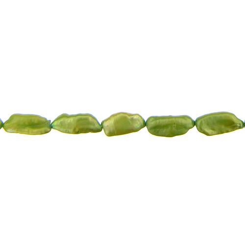 Lime Green, 9.0mm Width by 6.5mm Length by 20.0mm Height, Rice Pearl Bead. Quantity per pack: 21 Pieces.