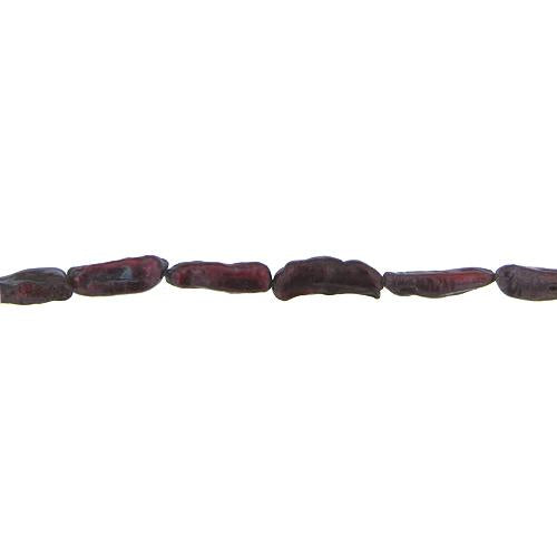 Burgundy, 9.5mm Width by 6.5mm Length by 23.5mm Height, Rice Pearl Bead. Quantity per pack: 19 Pieces.