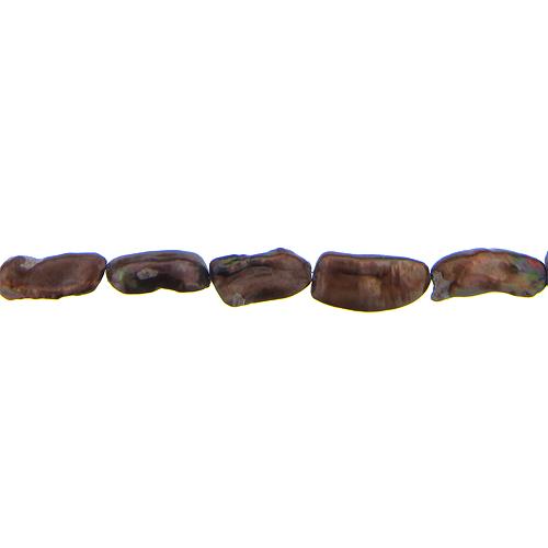 Brown, 9.5mm Width by 6.0mm Length by 26.5mm Height, Rice Pearl Bead. Quantity per pack: 17 Pieces.