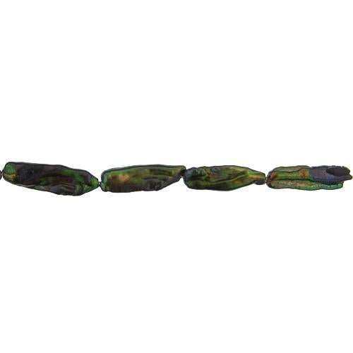 Iridescent, 9.0mm Width by 6.0mm Length by 22.0mm Height, Rice Pearl Bead. Quantity per pack: 18 Pieces.