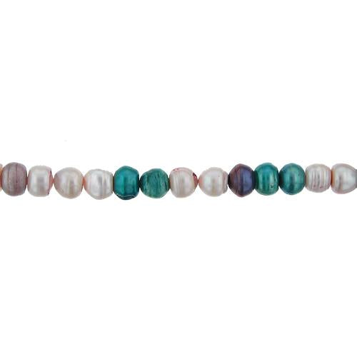 Multicolor, 9.5mm Width by 8.5mm Length by 11.0mm Height, Potato Pearl Bead. Quantity per pack: 43 Pieces.