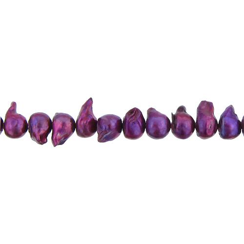 Purple, 9.5mm Width by 8.0mm Length by 14.5mm Height, Baroque Pearl Bead. Quantity per pack: 52 Pieces.