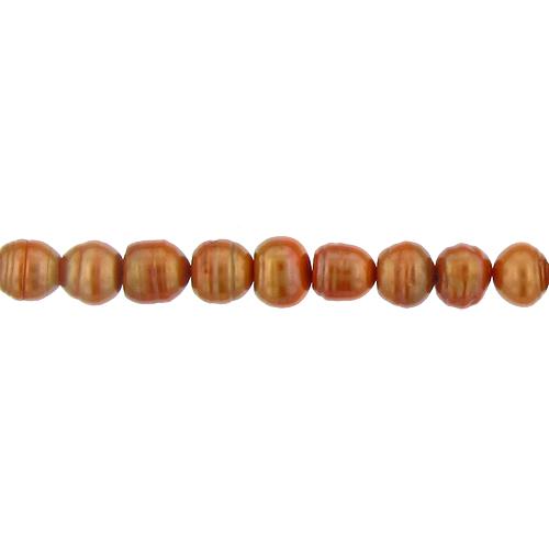 Orange, 9.0mm Width by 9.0mm Length by 8.0mm Height, Circled Pearl Bead. Quantity per pack: 55 Pieces.