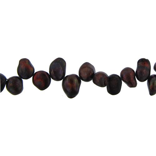 Brown, 9.5mm Width by 7.0mm Length by 15.5mm Height, Baroque Pearl Bead. Quantity per pack: 47 Pieces.