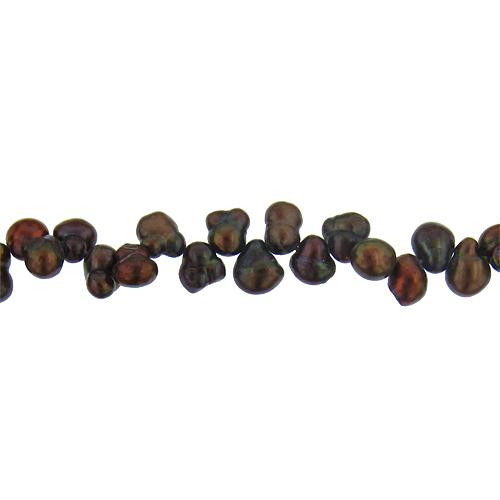 Brown, 8.5mm Width by 7.5mm Length by 10.5mm Height, Potato Pearl Bead. Quantity per pack: 76 Pieces.