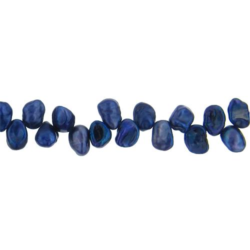 Blue, 7.0mm Width by 4.0mm Length by 10.0mm Height, Potato Pearl Bead. Quantity per pack: 91 Pieces.