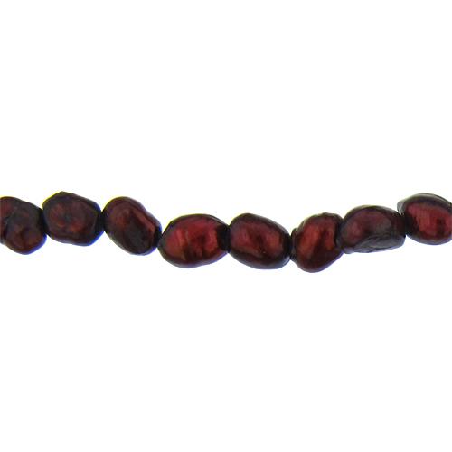 Burgundy, 10.5mm Width by 10.0mm Length by 10.0mm Height, Potato Pearl Bead. Quantity per pack: 41 Pieces.