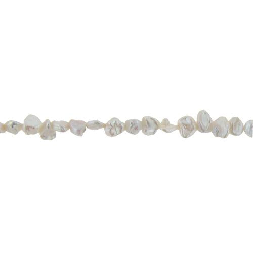 White, 6.0mm Width by 6.0mm Length by 8.0mm Height, Potato Pearl Bead. Quantity per pack: 85 Pieces.