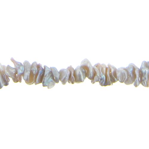 Cream, 5.5mm Width by 6.5mm Length by 3.0mm Height, Keshi Pearl Bead. Quantity per pack: 173 Pieces.