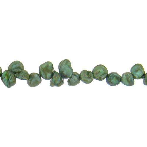 Green, 6.0mm Width by 3.0mm Length by 10.0mm Height, Potato Pearl Bead. Quantity per pack: 80 Pieces.