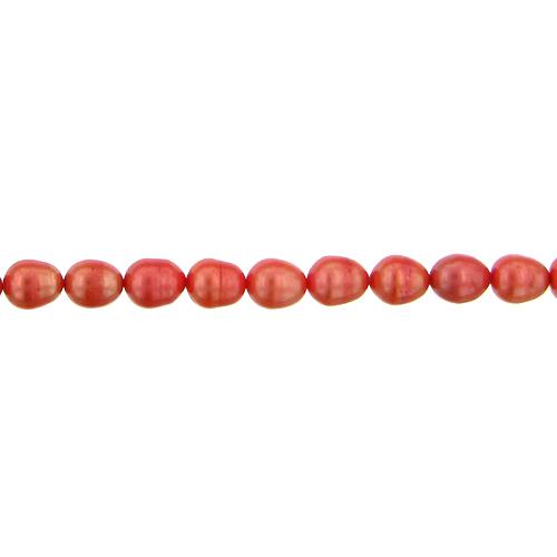 Coral, 7.0mm Width by 7.0mm Length by 8.5mm Height, Circled Pearl Bead. Quantity per pack: 61 Pieces.