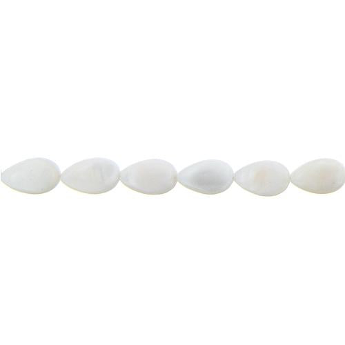 White, 10.0mm Width by 5.5mm Length by 15.0mm Height, Teardrop Shell Bead. Quantity per pack: 27 Pieces.