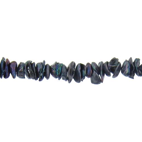 Black, 7.0mm Width by 9.5mm Length by 3.0mm Height, Keshi Pearl Bead. Quantity per pack: 165 Pieces.