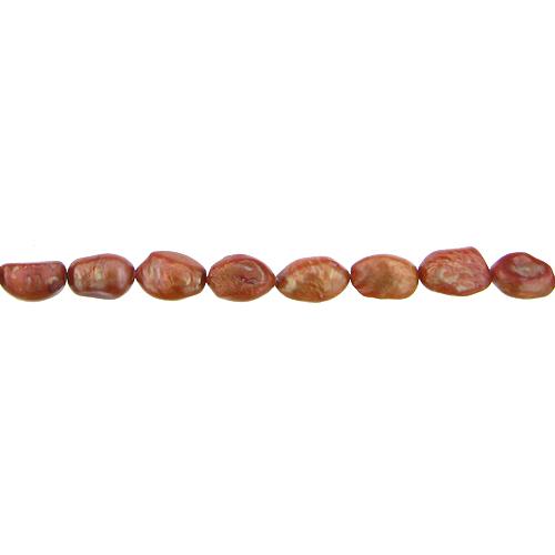 Coral, 9.5mm Width by 8.0mm Length by 14.0mm Height, Nugget Pearl Bead. Quantity per pack: 32 Pieces.