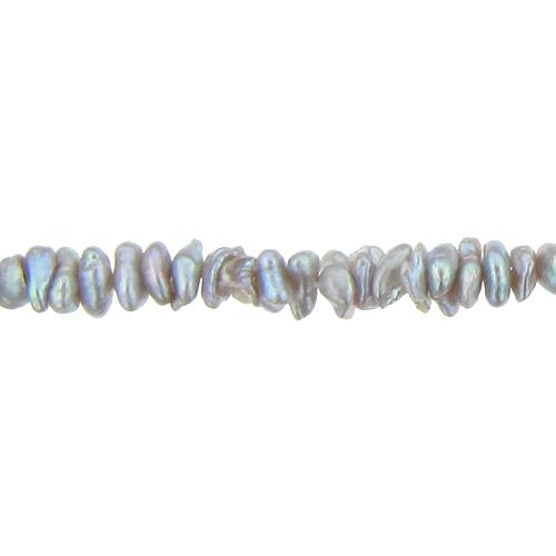 Light Gray, 7.5mm Width by 6.5mm Length by 3.5mm Height, Keshi Pearl Bead. Quantity per pack: 195 Pieces.