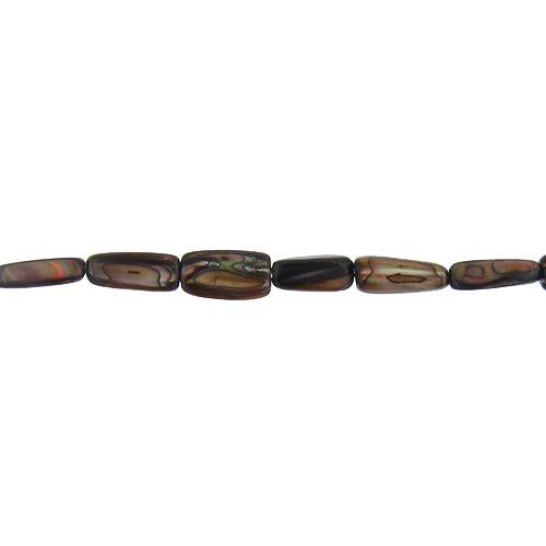 Deep Brown, 7.0mm Width by 6.0mm Length by 15.0mm Height, Rectangle Shell Bead. Quantity per pack: 27 Pieces.