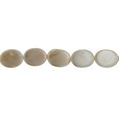 Cream, 15.5mm Width by 4.5mm Length by 20.0mm Height, Oval Shell Bead. Quantity per pack: 20 Pieces.
