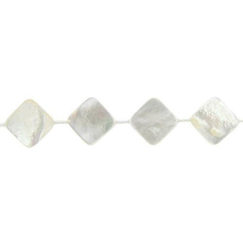 Cream, 15.0mm Width by 2.5mm Length by 15.0mm Height, Diamond Shell Bead. Quantity per pack: 22 Pieces.