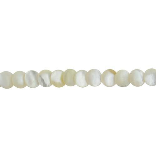 Cream, 10.0mm Width by 3.0mm Length by 10.0mm Height, Coin Shell Bead. Quantity per pack: 53 Pieces.