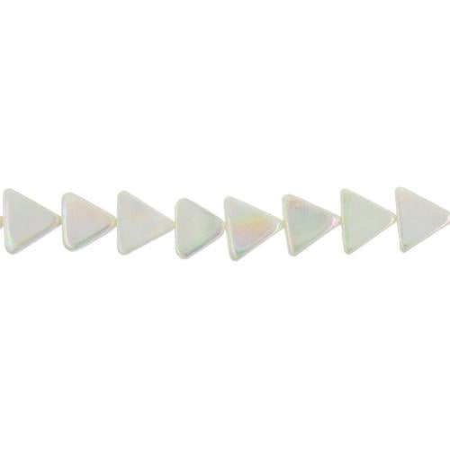 Cream, 15.5mm Width by 4.0mm Length by 14.0mm Height, Triangle Shell Bead. Quantity per pack: 30 Pieces.