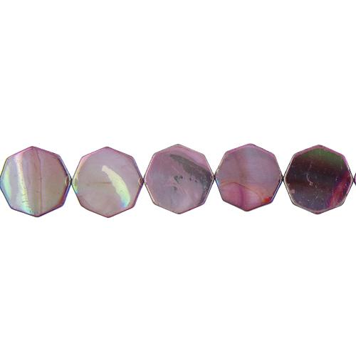 Mauve, 20.0mm Width by 3.0mm Length by 20.0mm Height, Octogon Shell Bead. Quantity per pack: 20 Pieces.