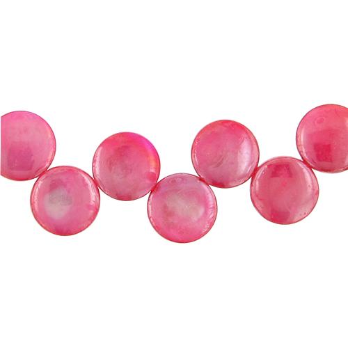 Coral, 13.0mm Width by 3.5mm Length by 13.0mm Height, Coin Shell Bead. Quantity per pack: 40 Pieces.