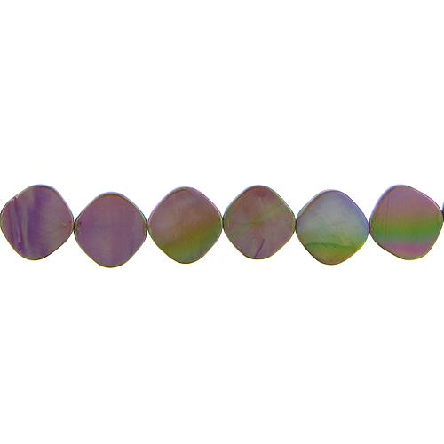 Moss Green, 16.0mm Width by 3.5mm Length by 16.0mm Height, Diamond Shell Bead. Quantity per pack: 25 Pieces.