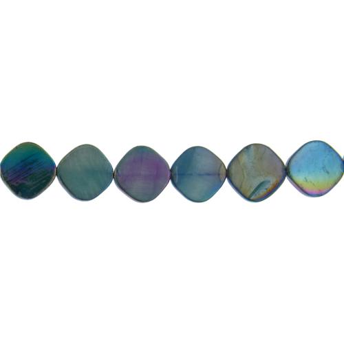 Blue, 16.5mm Width by 3.0mm Length by 16.5mm Height, Diamond Shell Bead. Quantity per pack: 23 Pieces.