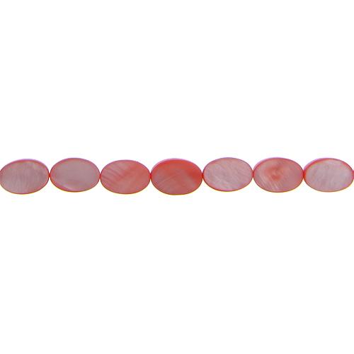 Coral, 8.0mm Width by 2.5mm Length by 12.0mm Height, Oval Shell Bead. Quantity per pack: 34 Pieces.