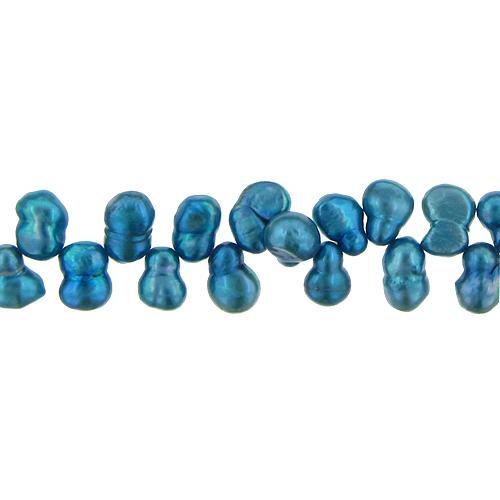 Blue, 7.0mm Width by 5.5mm Length by 10.5mm Height, Baroque Pearl Bead. Quantity per pack: 84 Pieces.