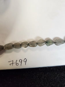 Labradorite, 5.8mm Width by 3.2mm Length by 9.0mm Height, Teardrop Stone Bead. Quantity per pack: 47 Pieces.