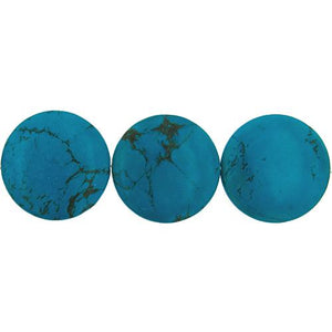 Turquoise, 45.0mm Width by 11.8mm Length by 45.0mm Height, Round Stone Bead. Quantity per pack: 9 Pieces.