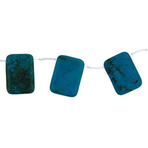 Turquoise, 25.0mm Width by 6.8mm Length by 34.4mm Height, Rectangular Stone Bead. Quantity per pack: 10 Pieces.