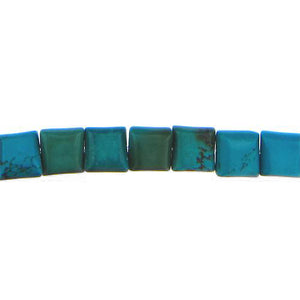 Turquoise, 10.7mm Width by 6.4mm Length by 10.6mm Height, Square Stone Bead. Quantity per pack: 37 Pieces.