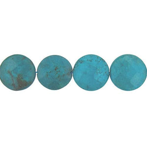 Turquoise, 25.2mm Width by 9.1mm Length by 24.9mm Height, Faceted Round Stone Bead. Quantity per pack: 16 Pieces.