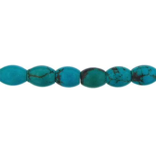 Turquoise, 10.5mm Width by 10.5mm Length by 12.1mm Height, Oval Stone Bead. Quantity per pack: 32 Pieces.