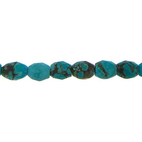 Turquoise, 10.0mm Width by 10.0mm Length by 11.7mm Height, Faceted Oval Stone Bead. Quantity per pack: 32 Pieces.