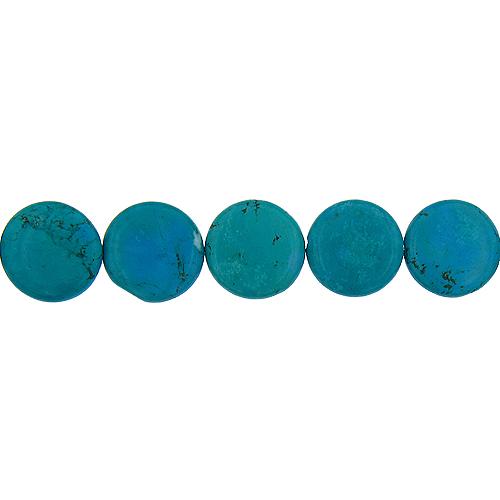 Turquoise, 20.2mm Width by 7.1mm Length by 20.2mm Height, Round Stone Bead. Quantity per pack: 20 Pieces.