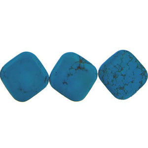 Turquoise, 39.8mm Width by 7.3mm Length by 39.8mm Height, Diamond Stone Bead. Quantity per pack: 10 Pieces.