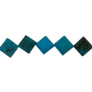 Turquoise, 15.9mm Width by 6.2mm Length by 15.1mm Height, Diamond Stone Bead. Quantity per pack: 27 Pieces.