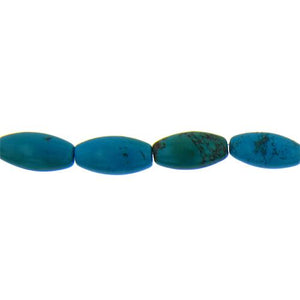 Turquoise, 10.3mm Width by 10.3mm Length by 19.8mm Height, Oval Stone Bead. Quantity per pack: 20 Pieces.