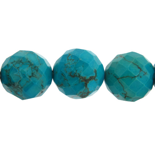 Turquoise, 12.2mm Width / Length / Height, Round Stone Bead. Quantity per pack: 34 Pieces.